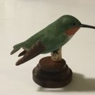 Ruby-throated hummingbird male. Bird carving