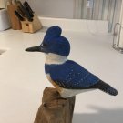 Female belted kingfisher Bird carving
