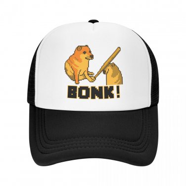 Cheems Bonk Meme Pixel Art Trucker Hat Shiba Inu Dog Baseball Cap Caps  Snapback Hats