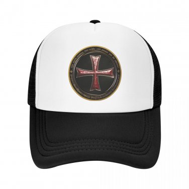 Templar Crusader Cross Shield Baseball Cap Knights Templar Trucker Hat  Snapback Caps