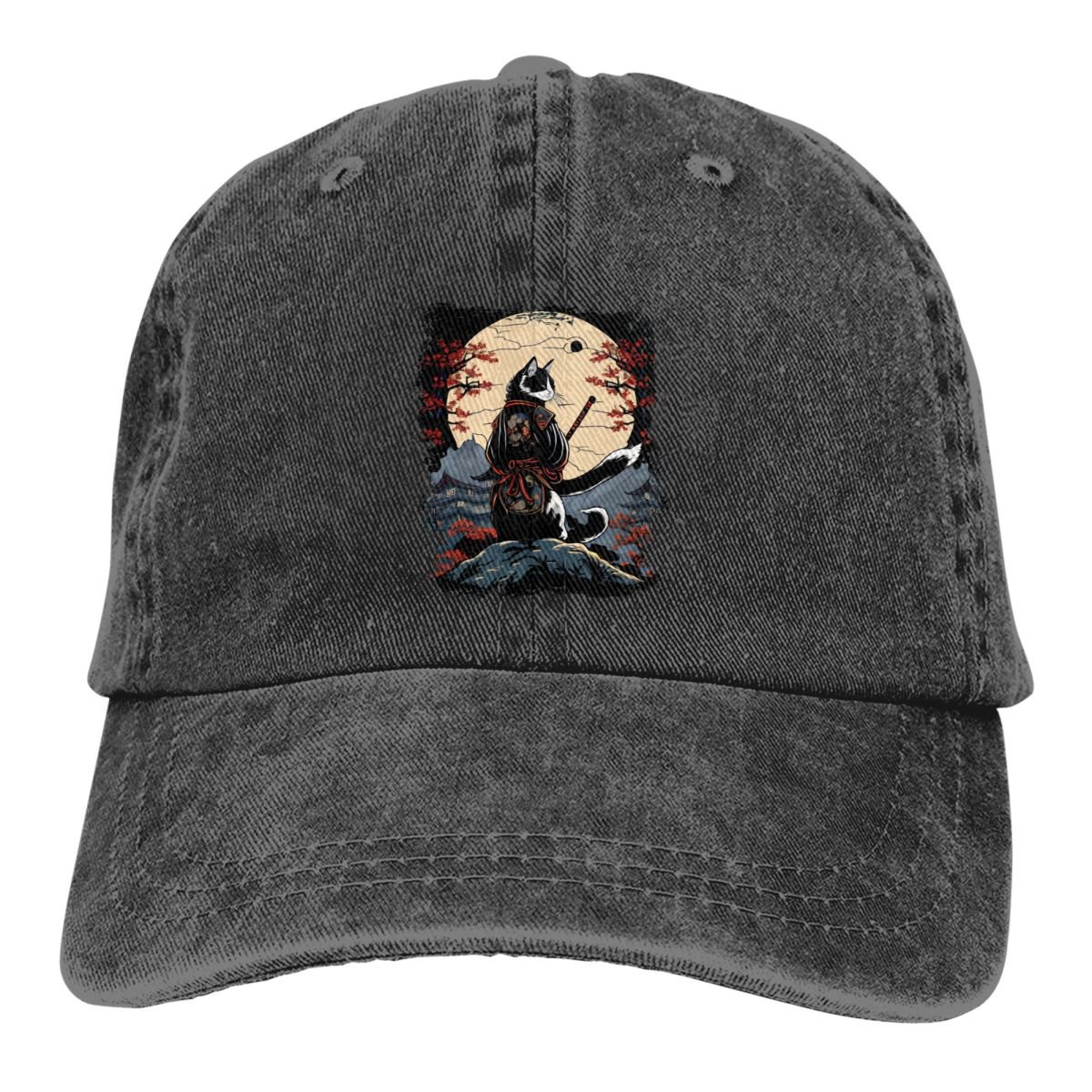 Japanese Cat Samurai Katana Catana Baseball Cap Hats Snapback Samurai ...