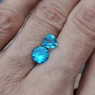 London Topaz Deep Blue,  4.4Ct Genuine Topaz 8x7 mm Trillion 8mm Round