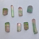 Bi-Color Tourmaline Parcel,  6x4mm 14x6mm Pink Cap 7.1Ct AAA Terminated Green
