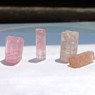 Rubellite, Pink Tourmaline, 4 Stones, 9.8Ct Genuine 7mm x 6mm AAA Good Color