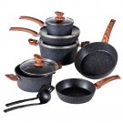 MF Studio 12 Pieces Cookware Set Granite Nonstick Pots and Pans Dishwasher