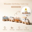 Wood Children Birthday Building Blocks Train Assemble Assembly Under 5 Years Old Baby Toys