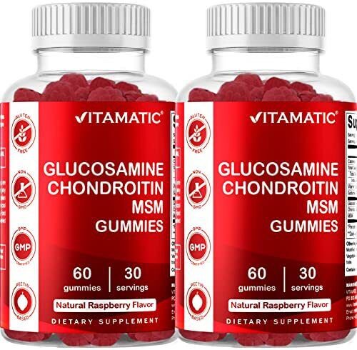 2 Pack Vitamatic Glucosamine Chondroitin Gummies MSM & Vitamin E - 60 ...