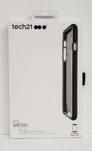 TECH21 - Evo Mesh for Apple iPhone 6+/7+/8+ PLUS - Clear Black