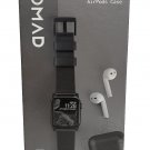 Nomad Modern Leather Watch Strap for Apple Watch 42mm/44mm + AirPod Case - Black