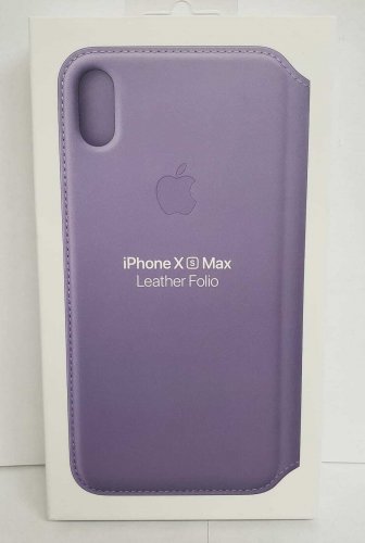 Genuine Apple Leather Folio Case for iPhone XS Max - Lilac