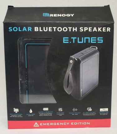 Renogy E.TUNES Solar Powered Bluetooth Speaker w/ 5000mAh Power Bank **RIP BOX**