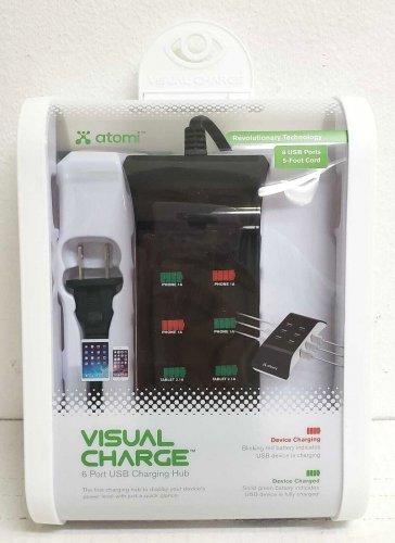Atomi Visual Charge 6 Port USB Desktop Charging Hub With Indicator #AT790