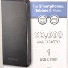 Insignia 20,000 mAh Portable Charger Power Bank for Most USB Devices - Black