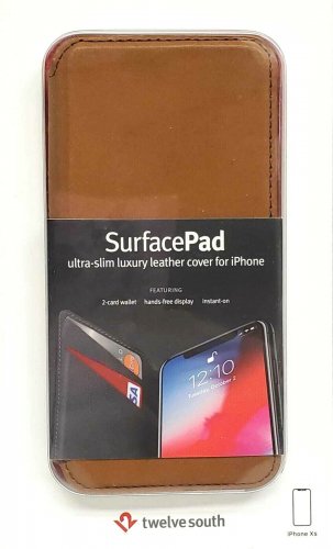 Twelve South SurfacePad Leather Cover for iPhone Xs - Cognac