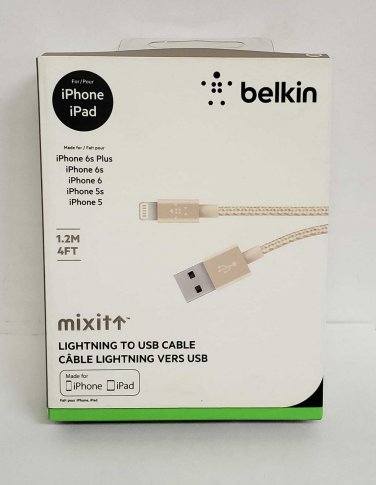Belkin - MIXIT 4FT Metallic Lightning to USB Cable - Gold