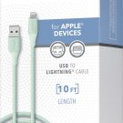Insignia - 10' Lightning to USB Charge-and-Sync Cable - Green