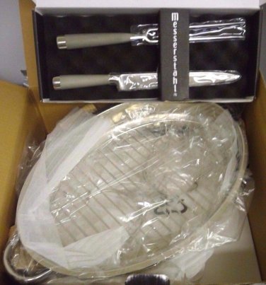 Platinum Professional 16.5" Oval Roasting Pan w/ Messerstahl Carving Set
