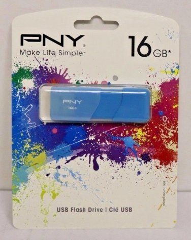 NEW - PNY - Attach&Atilde;&copy; 3 16GB USB 2.0 Flash Drive - Blue