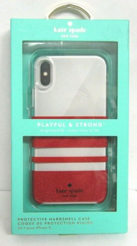 Kate Spade New York Hard Case for Apple iPhone X - Glitter Red/Red / Clear