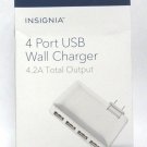 Insignia Universal (4.2-Amp) 4 Port USB Wall Charging Adapter Charger - White