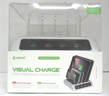 NEW Atomi Visual Charge Station Signal 4-Port USB Desktop Charger