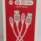 Modal - 4FT Lightning to USB Charge & Sync Cable (2 Pack) - Pink/Peach