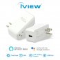 iView Smart Socket 10 Amp Travel Adapters with USB Port White Color (2-Pack)
