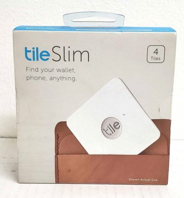 4 PACK Tile Slim (4 Tiles) Find Your Wallet, Phone, Anything Locator - White