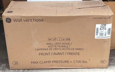 NOB GE JVW5301BJTS 30" Convertible Range Hood - Black stainless steel