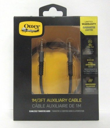 OtterBox Rugged Auxiliary Cable with 3.5mm Connectors - 1M / 3FT - Black