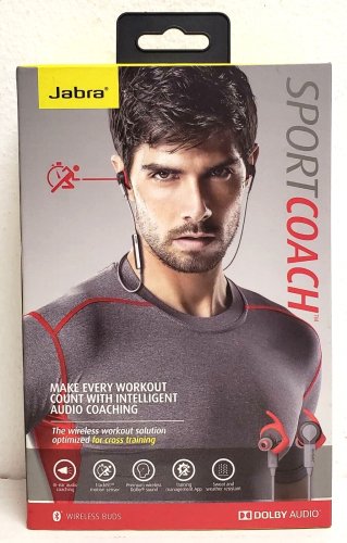 NEW Jabra - Sport Coach Wireless Bluetooth Sports Earbuds - Red & Grey