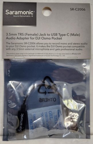 Saramonic SR-C2006 2.4" Adapter 3.5mm TRS Female to USB C 4 Osmo Pocket/Pocket 2