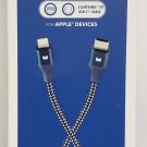 Modal - 4FT Lightning to USB-C Charge/Sync Cable - Blue/Gray