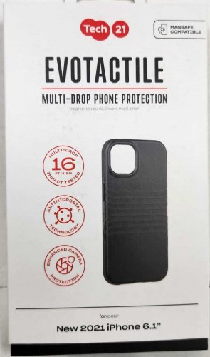 Tech21 - EvoTactile Hard Shell Case for Apple iPhone 13 - Black