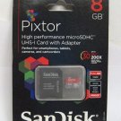 SanDisk Pixtor 8GB MicroSDHC Class 10 UHS-I Memory Card with Adapter - Gray/Red