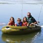 AIRHEAD ANGLER BAY INFLATABLE 4 PERSON BOAT/ AIR PUMP/ KAYAK BUNDLE