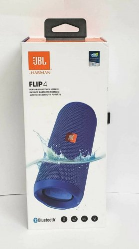 JBL FLIP 4 Blue Waterproof Bluetooth Speaker #101 *GOOD*