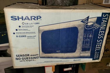 NOB Sharp R-520KS 2.0 cu.ft 1200Watt Freestanding Microwave Oven Stainless Steel