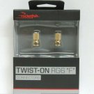 Rocketfish - Twist-On RG6 F-Connectors (2-Pack) - Gold