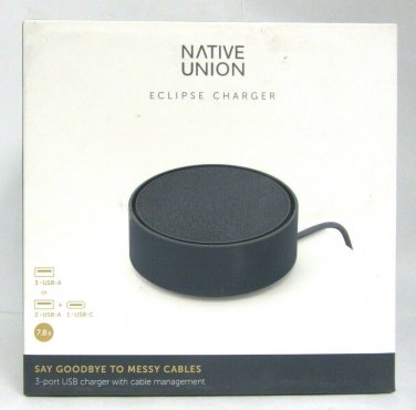 Native Union Eclipse 3 Port USB Charger Touch Sensor Marine Blue