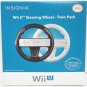 NEW INSIGNIA Wii U Steering Wheel - Twin Pack - Black & White NS-GWIISW101