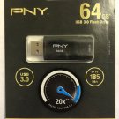 PNY Elite X 64GB USB 3.0 Flash Drive - Read Speeds up to 185MB/sec - P-FD64EX-GE