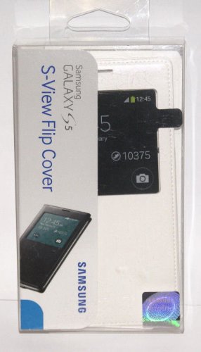 Genuine Samsung S-View Flip Cover Case for Galaxy s5 - White