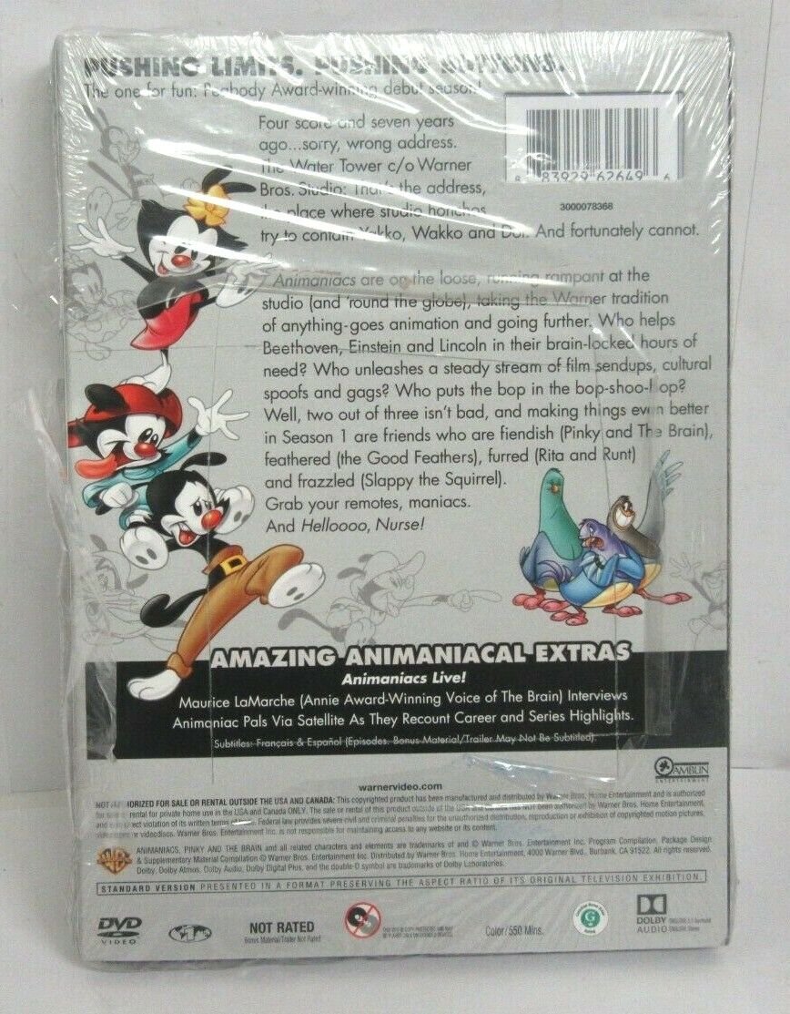 NEW Animaniacs Volume 1 DVD With Slipcover