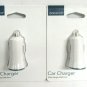 LOT OF 2 NEW Insignia 12W Car Charger with single USB port White - Blue