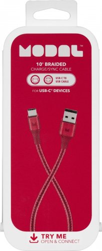 Modal - 10FT USB-C to USB-A Charge & Sync Cable - Red