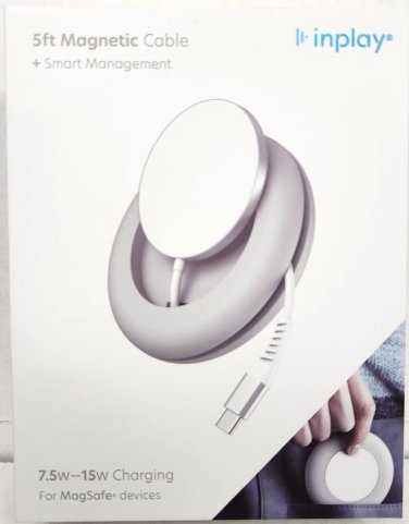 INPLAY Just Wireless 5ft Charging Cable for iPhone 14/13/12 W/ Smart Management