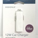 LOT OF 4 Insignia - 12W USB Car Charger - 2.4Amp Output - White/Purple