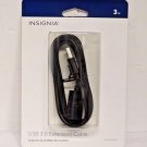 Insignia - 3' USB 3.0 Type-A-Female-to-Type-A-Male Cable - Black