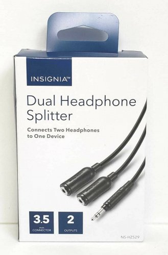 Insignia - Headphones Splitter - Black